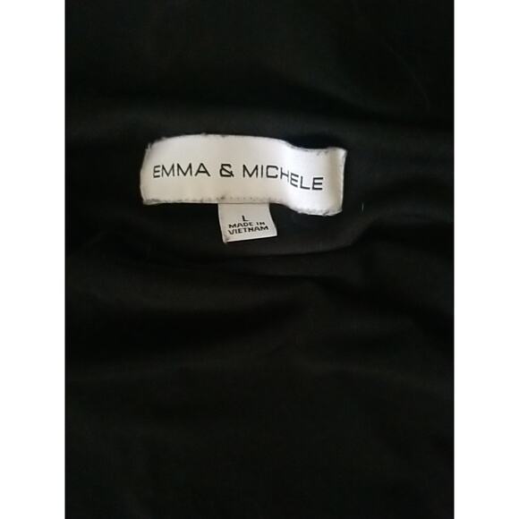 Emma & Michele Women Elegant Cold Sleeve Wide Straight Leg Jumpsuit Black Size L - Picture 8 of 16